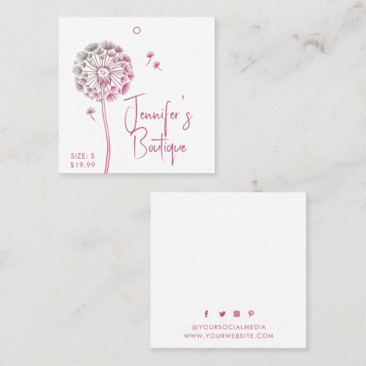 Kleding Labels Kleine Onderneming Paarse Floral Pr (Voorkant / Achterkant)