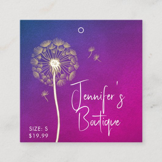 Kleding Labels Kleine Onderneming Paarse Floral Pr (Voorkant)