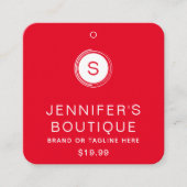 Kleding Labels Kleine Onderneming Rood Wit (Voorkant)