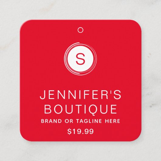 Kleding Labels Kleine Onderneming Rood Wit (Voorkant)