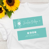 Kleding Labels Kleine Onderneming Turquoise Hang L