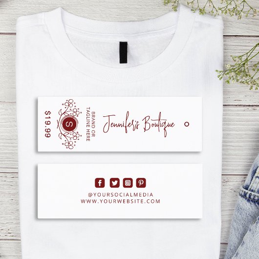 Kleding Labels Kleine Onderneming Witte Prijs Labe