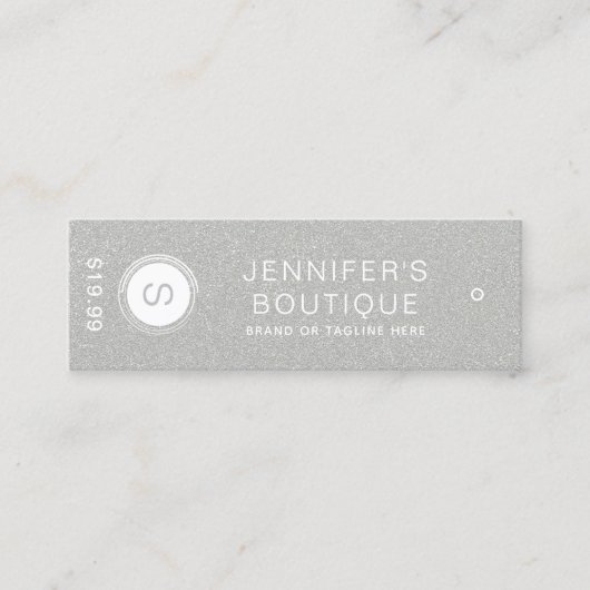 Kleding Labels Kleine Onderneming Zilver Wit (Voorkant)