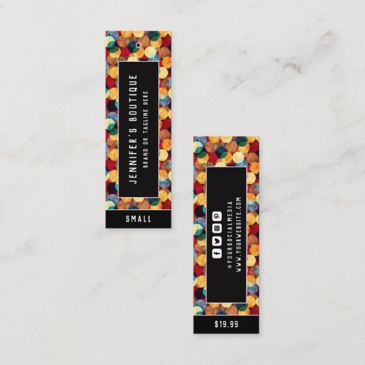 Kleding Labels Kleine Ondernemingen Sparkle Price  (Voorkant / Achterkant)