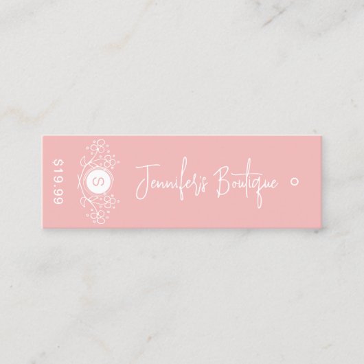 Kleding Labels Kleine Roos Kwartz Prijs Label (Voorkant)