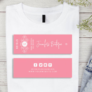 Kleding Labels Kleine Roze Prijs Labels
