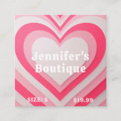 Kleding Labels Kleine Roze Retrochart (Voorkant)