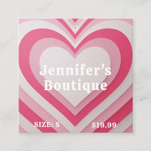 Kleding Labels Kleine Roze Retrochart (Voorkant)