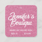 Kleding Labels Kleine Roze Witte Glitter (Voorkant)