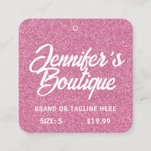 Kleding Labels Kleine Roze Witte Glitter (Voorkant)