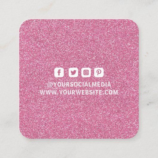 Kleding Labels Kleine Roze Witte Glitter (Achterkant)