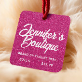 Kleding Labels Kleine Roze Witte Glitter