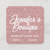 Kleding Labels Kleine Roze Witte Glitter (Voorkant)