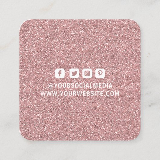 Kleding Labels Kleine Roze Witte Glitter (Achterkant)