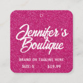 Kleding Labels Kleine Roze Witte Glitter (Voorkant)