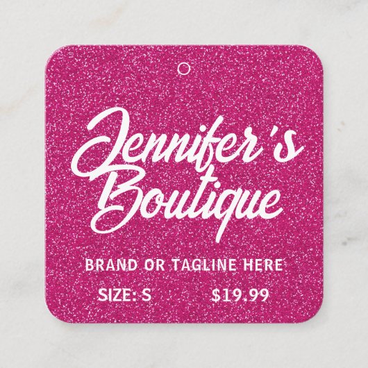 Kleding Labels Kleine Roze Witte Glitter (Voorkant)