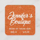 Kleding Labels Kleine Sinaasappels Witte Glitter (Voorkant)