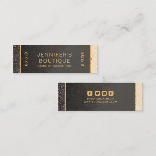 Kleding Labels Small Business Gold Luxury Shimmer (Voorkant / Achterkant)