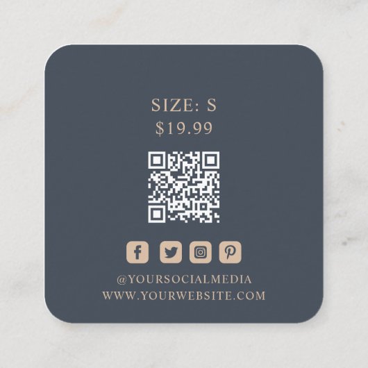 Kleding Labels Small Business Grijs Goud Bloemen (Achterkant)