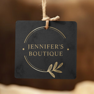 Kleding Labels Small Business Grijs Goud Bloemen