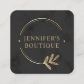 Kleding Labels Small Business Grijs Goud Bloemen (Voorkant)