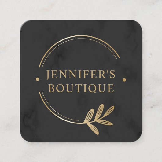 Kleding Labels Small Business Grijs Goud Bloemen (Voorkant)