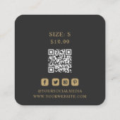 Kleding Labels Small Business Grijs Goud Bloemen (Achterkant)