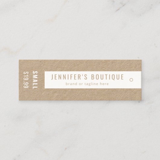 Kleding Labels Small Business Kraft White Price La (Voorkant)