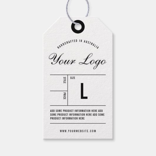Kleding Logo hangt Label prijs af Cadeaulabel (Voorkant)