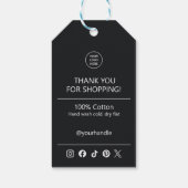 Kleding Logo Zwart & Wit Minimalistisch Prijskaart Cadeaulabel (Achterkant)