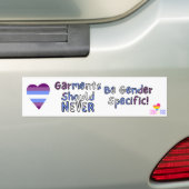 Kleding mag NOOIT genderspecifiek zijn - bumper Bumpersticker (Op auto)