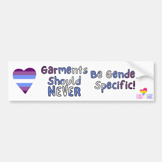 Kleding mag NOOIT genderspecifiek zijn - bumper Bumpersticker (Voorkant)