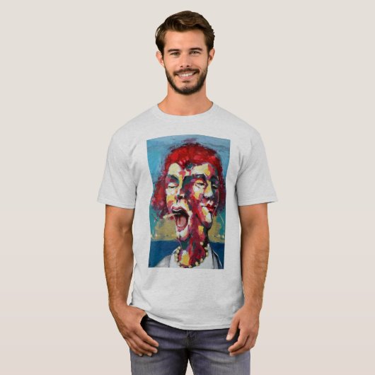 Kleding met kunstwerk gezicht t-shirt (Voorkant volledig)