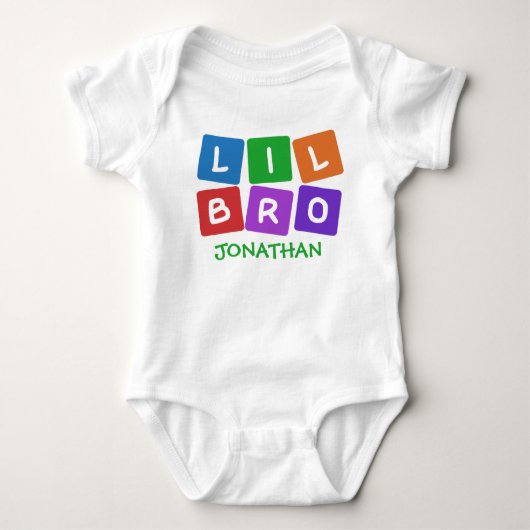 Kleding met Little Bro CUSTOM NAME Romper (Voorkant)