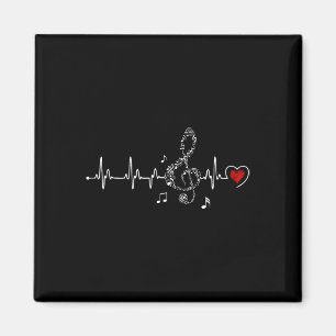 Kleding met muziek hartslag voor muziek liefhebber magneet