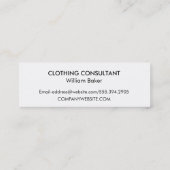 Kleding mini visitekaartje (Achterkant)