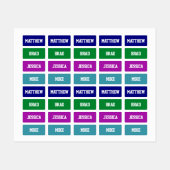 Kleding Namen Wit op meerdere kleuren Labels (Vel)