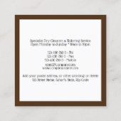 Kleding on line safari print wasserij vierkante visitekaartje (Achterkant)