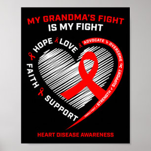 Kleding Ondersteuning Oma Red Heart Disease Awaren Poster