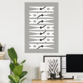 Kleding Pins Black White en Grey Laundry Room Art Poster (Thuiskantoor)