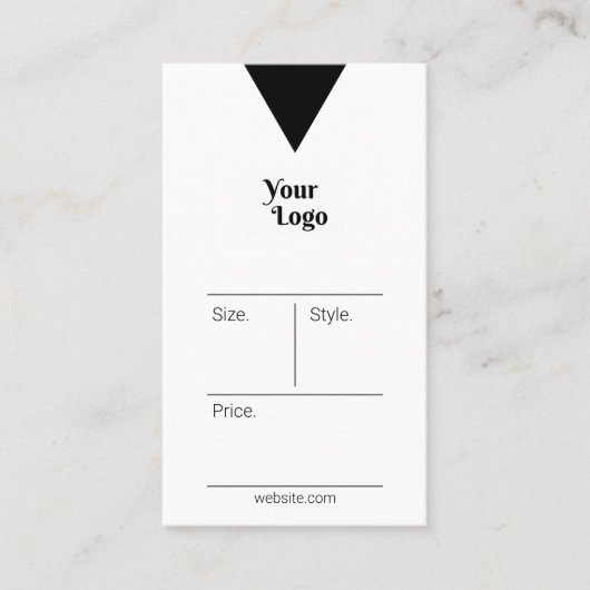 Kleding Prijs Label Business Dank u Black&White (Voorkant)