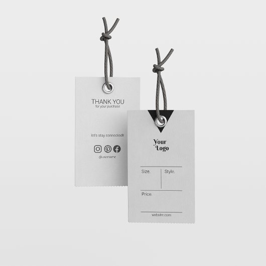 Kleding Prijs Label Business Dank u Black&White