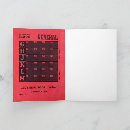 Kleding rantsoen boek kaart (Binnen)