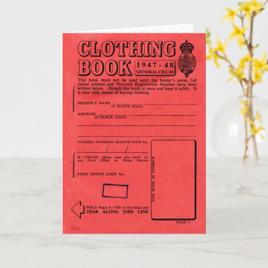 Kleding rantsoen boek kaart (Gele Bloem)