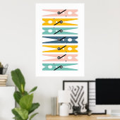 Kleding speelt in heldere kleurwasruimte Kunst Poster (Thuiskantoor)