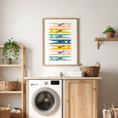 Kleding speelt in heldere kleurwasruimte Kunst Poster