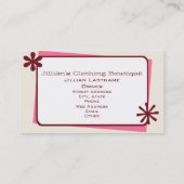 Kleding Store Boutique - Boho Stippen Dress Form Visitekaartje (Achterkant)