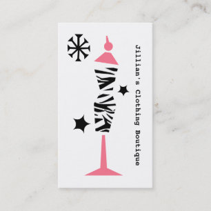 Kleding Store Boutique - Zebra & Roze dress Form Visitekaartje