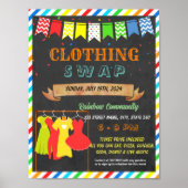 Kleding swap school evenement sjabloon poster (Voorkant)