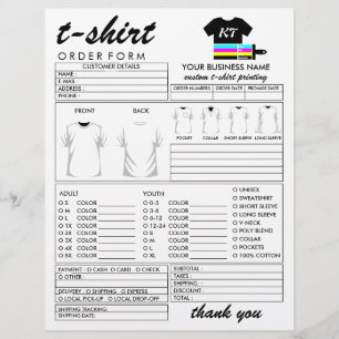 Kleding T-shirt Print Bestelformulier Flyer